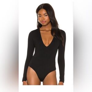 Susana Monaco Black V Neck Bodysuit - Sz XS